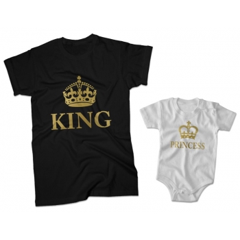 Zestaw koszulka męska + body King Princess